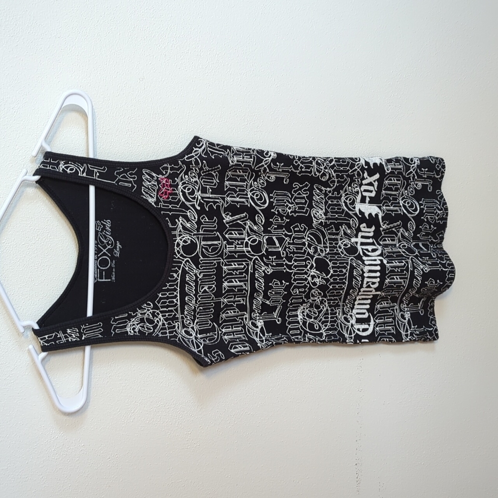 Fox Girls embellished tank Sz L